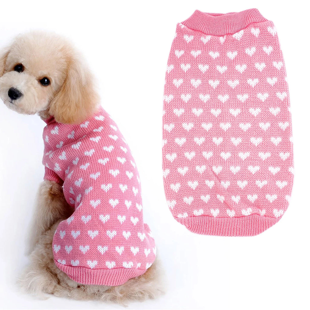 Cat Pet Sweater Cute Heart Pattern Dog Pet Supplies Med Dog Girl Dogs Sweaters Dog Hoodie for Small Dogs Christmas Female Dog Medium Dog Winter Sweaters for Medium Dogs