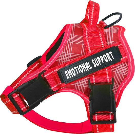 Service Dog Harness, Emotional Support Pet Vest Harness, Reflective Breathable & Adjustable No Pull ESA Harness for Small Medium Large Dogs (With 4 PCS Removeable Tags),X Small (Pack of 1)