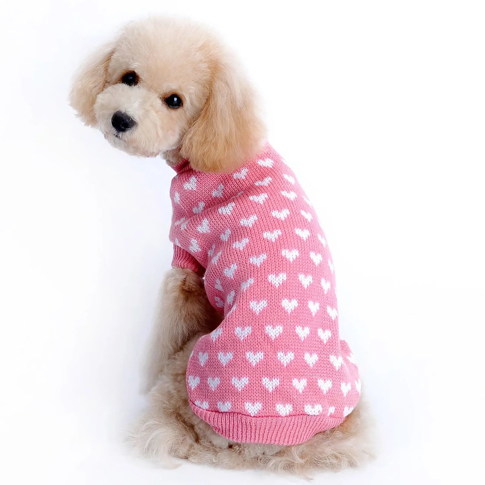 Cat Pet Sweater Cute Heart Pattern Dog Pet Supplies Med Dog Girl Dogs Sweaters Dog Hoodie for Small Dogs Christmas Female Dog Medium Dog Winter Sweaters for Medium Dogs